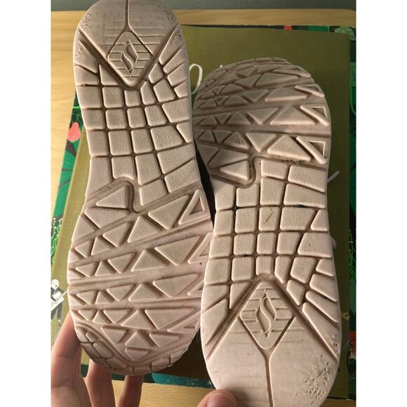 Sketchers Uno Light Metallic Iridescent Pink Sneakers ~ Comfy & Cool ~ Size 3 - Picture 6 of 7